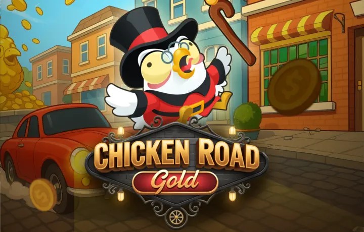 Chicken Road Gold online game logo by InOut on spinsteincasinos.pt